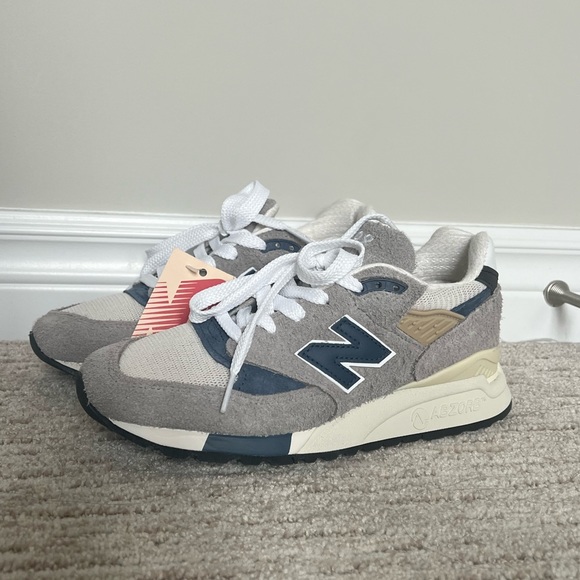 BNWT New Balance 998 - Gray & Blue Made In USA 998 Sneakers - Picture 1 of 10